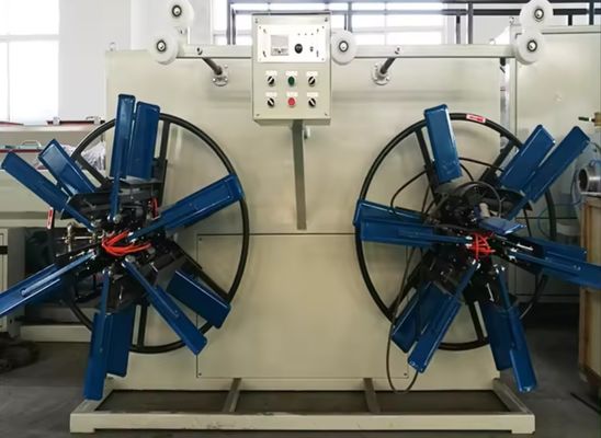 自動回転ゴムストライプホース巻き機 コンパクトPLC制御